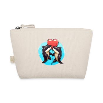 Orcas Kawaii Cartoon Pet Playing With Balloons - Organic Pouch - nature - Front