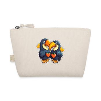 Toucans Kawaii Cartoon Pet Playing With Balloons - Organic Pouch - nature - Front