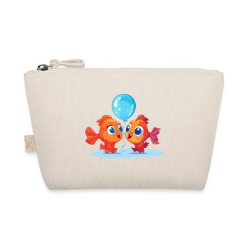 Fish Kawaii Cartoon Pet Playing With Balloons - Organic Pouch - nature - Front