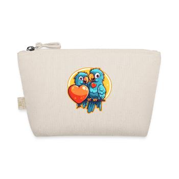 Parrots Kawaii Cartoon Pet Playing With Balloons - Organic Pouch - nature - Front