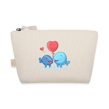 Whales Kawaii Cartoon Pet Playing With Balloons - Organic Pouch - nature - Front
