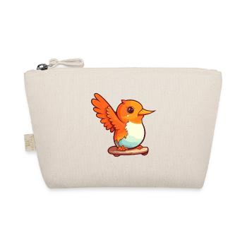 Lustiger Kolibri Cartoon Haustier spielt Skateboard - Bio-Täschchen - Natur - Vorne