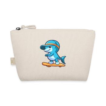 Lustiger Delfin Kawaii Cartoon spielt Skateboard - Bio-Täschchen - Natur - Vorne