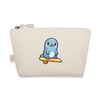 Drôle Seal Kawaii Cartoon Pet Jouer Skateboard - Trousse biologique - nature - Devant