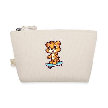 Lustiger Gepard Kawaii Cartoon spielt Skateboard - Bio-Täschchen - Natur - Vorne