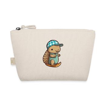 Lustiges Gürteltier Kawaii Cartoon spielt Skateboard - Bio-Täschchen - Natur - Vorne