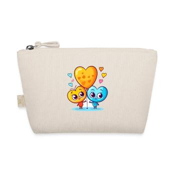 Butterflies Kawaii Cartoon Playing With Balloons - Organic Pouch - nature - Front