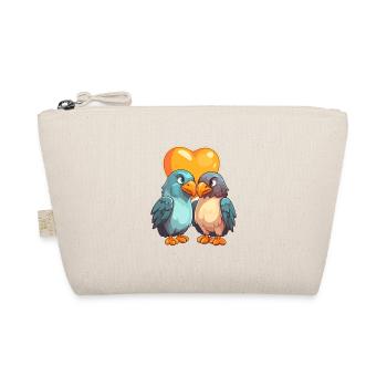 Eagles Kawaii Cartoon Pet Playing With Balloons - Organic Pouch - nature - Front