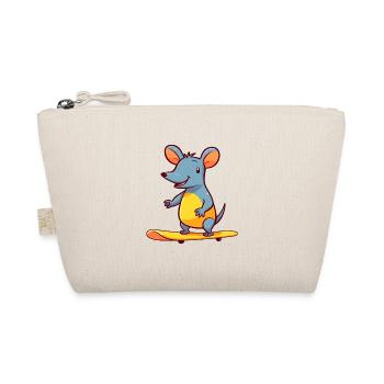 Lustiges Erdferkel Kawaii Cartoon Skateboard spielen - Bio-Täschchen - Natur - Vorne