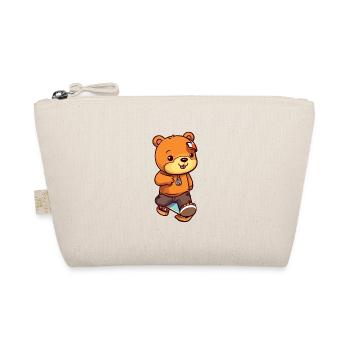 Lustiger Bär Kawaii Cartoon Haustier spielt Skateboard - Bio-Täschchen - Natur - Vorne