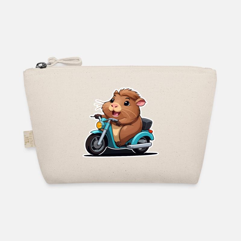 Guinea pig on moped Organic Pouch