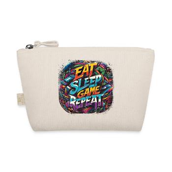 Eat Sleep Game Repeat Street Art Gamer Mantra - Organic Pouch - nature - Front