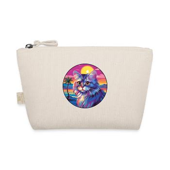 British Longhair Cat Watercolor Cartoon Kawaii - Organic Pouch - nature - Front
