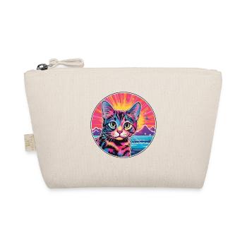American Wirehair Cat Watercolor Cartoon Kawaii - Organic Pouch - nature - Front