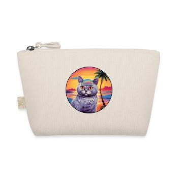Anglais Argent Chat Race Aquarelle Dessin Animé Kawaii - Trousse biologique - nature - Devant