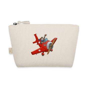 The cheerful pilot in the red plane. - Organic Pouch - nature - Front