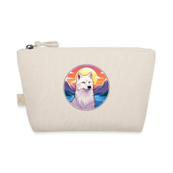 Arctic Wolf Colorful Watercolor Cartoon Kawaii Pet - Organic Pouch - nature - Front