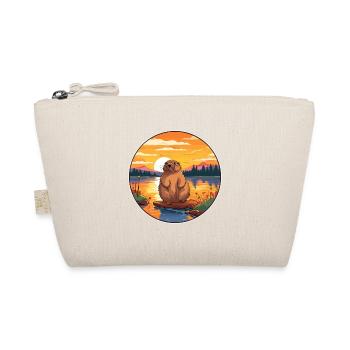 Beaver Colorful Watercolor Cartoon Kawaii Animal - Organic Pouch - nature - Front