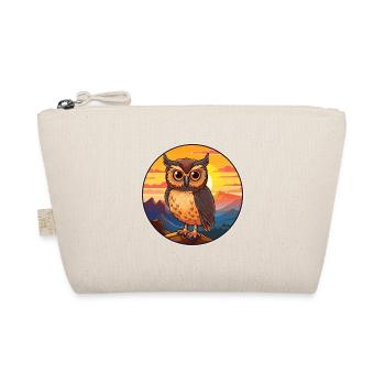 Eule buntes Aquarell Cartoon Kawaii Tier - Bio-Täschchen - Natur - Vorne