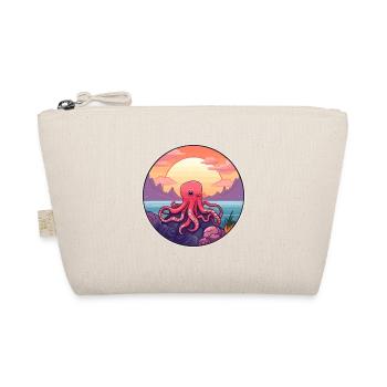 Octopus Colorful Watercolor Cartoon Kawaii Animal - Organic Pouch - nature - Front