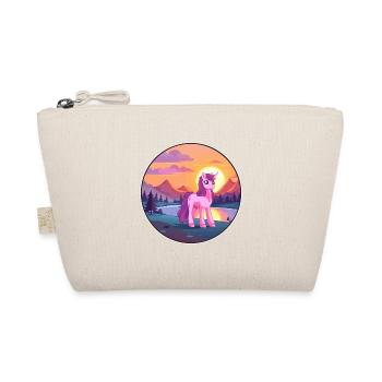 Pony Colorful Watercolor Cartoon Kawaii Animal - Organic Pouch - nature - Front