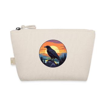 Crow Colorful Watercolor Cartoon Kawaii Animal - Organic Pouch - nature - Front