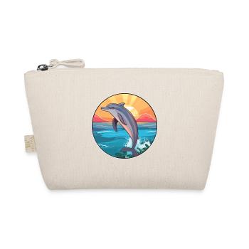 Delfin buntes Aquarell Cartoon Kawaii Tier - Bio-Täschchen - Natur - Vorne