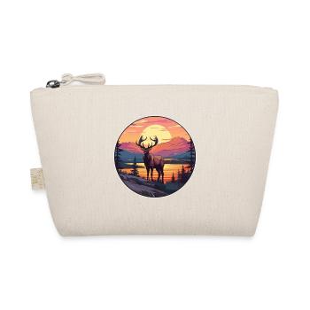 Elk Colorful Watercolor Cartoon Kawaii Animal - Organic Pouch - nature - Front
