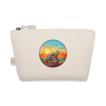 Turtle Colorful Watercolor Cartoon Kawaii Animal - Organic Pouch - nature - Front