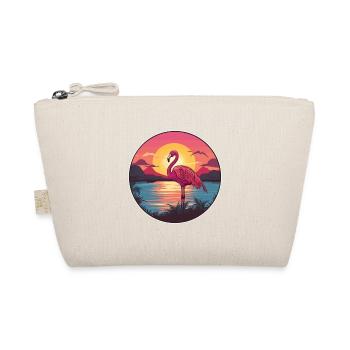 Flamingo Colorful Watercolor Cartoon Kawaii Animal - Organic Pouch - nature - Front