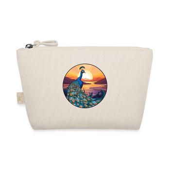 Peacock Colorful Watercolor Cartoon Kawaii Animal - Organic Pouch - nature - Front