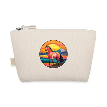 Pferd buntes Aquarell Karikatur Kawaii Tier - Bio-Täschchen - Natur - Vorne