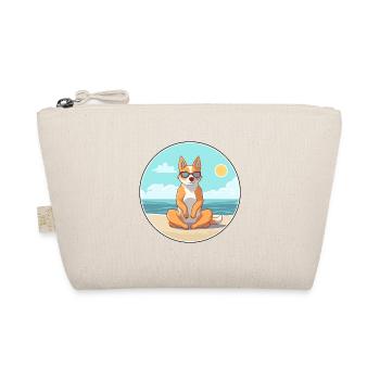 Dog Cartoon Yoga Beach Summer Illustration - Organic Pouch - nature - Front