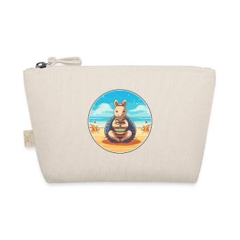 Gürteltier Karikatur Yoga Strand Sommer Illustration - Bio-Täschchen - Natur - Vorne