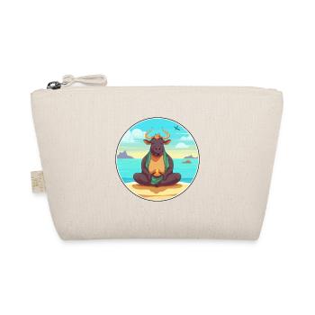 Bull Cartoon Yoga Beach Summer Illustration - Organic Pouch - nature - Front