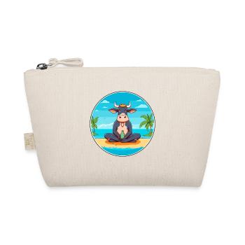 Kuh Cartoon Yoga Strand Sommer Illustration - Bio-Täschchen - Natur - Vorne