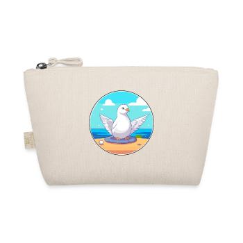 Taube Cartoon Yoga Strand Sommer Illustration - Bio-Täschchen - Natur - Vorne