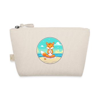 Fox Cartoon Yoga Beach Summer Illustration - Organic Pouch - nature - Front