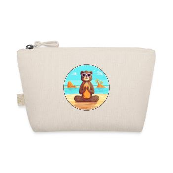 Beaver Cartoon Yoga Beach Summer Illustration - Organic Pouch - nature - Front