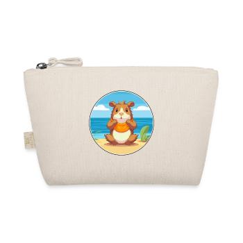 Guinea Pig Cartoon Yoga Beach Summer Illustration - Organic Pouch - nature - Front