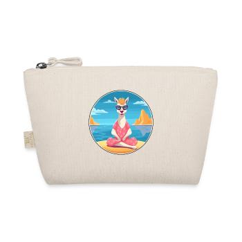 Llama Cartoon Yoga Beach Summer Illustration - Organic Pouch - nature - Front
