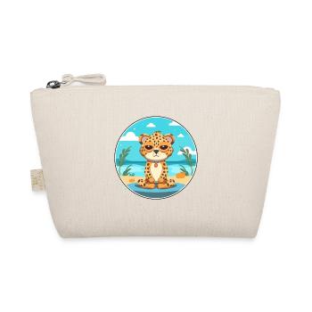 Leopard Cartoon Yoga Strand Sommer Illustration - Bio-Täschchen - Natur - Vorne