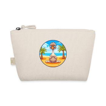 Ostrich Cartoon Yoga Beach Summer Illustration - Organic Pouch - nature - Front