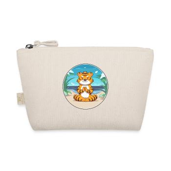 Tiger Cartoon Yoga Strand Sommer Illustration - Bio-Täschchen - Natur - Vorne