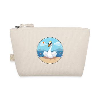 Schwan Cartoon Yoga Strand Sommer Illustration - Bio-Täschchen - Natur - Vorne