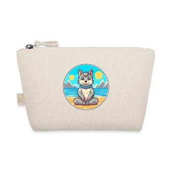 Wolf-Cartoon-Yoga-Strand-Sommer-Illustration - Bio-Täschchen - Natur - Vorne
