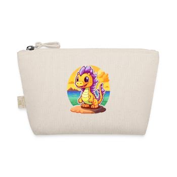Dragon Funny Cartoon Kawaii Beach Illustration - Organic Pouch - nature - Front