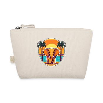 Éléphant drôle dessin animé Kawaii plage Illustration - Trousse biologique - nature - Devant
