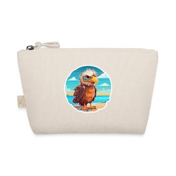 Eagle Funny Cartoon Kawaii Beach Illustration - Organic Pouch - nature - Front