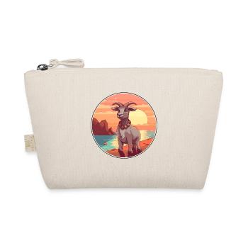Goat Funny Cartoon Kawaii Beach Illustration - Organic Pouch - nature - Front
